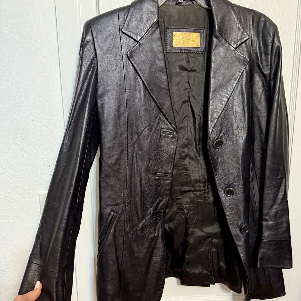 Women's Black Buttery Soft Italian Leather Jacket EU 44